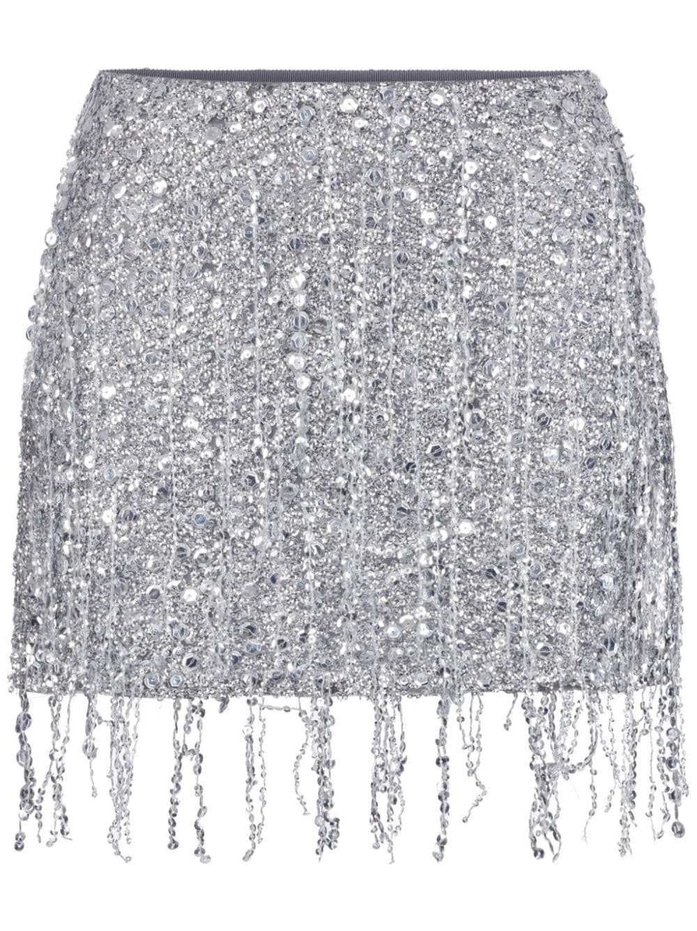 ELISABETTA FRANCHI Embroidered Sequin Thigh-Length Skirt