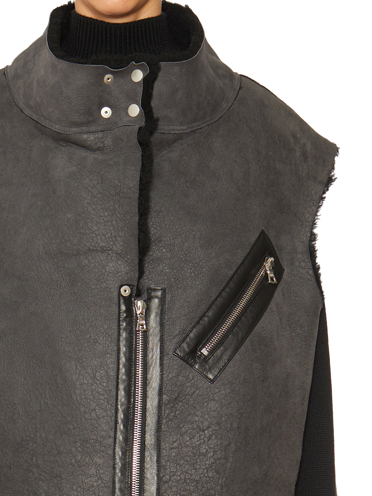 KERVIN MARC Oversize Reversible Shearling Gilet - One Size