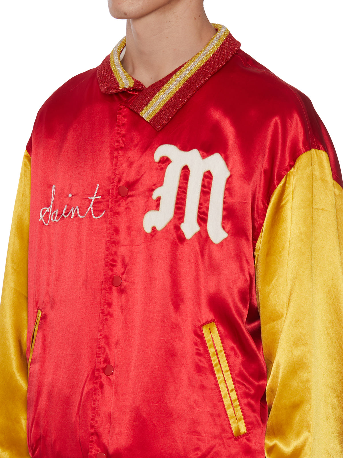 SAINT MXXXXXX Embroidered Bomber Varsity Jacket - Size L