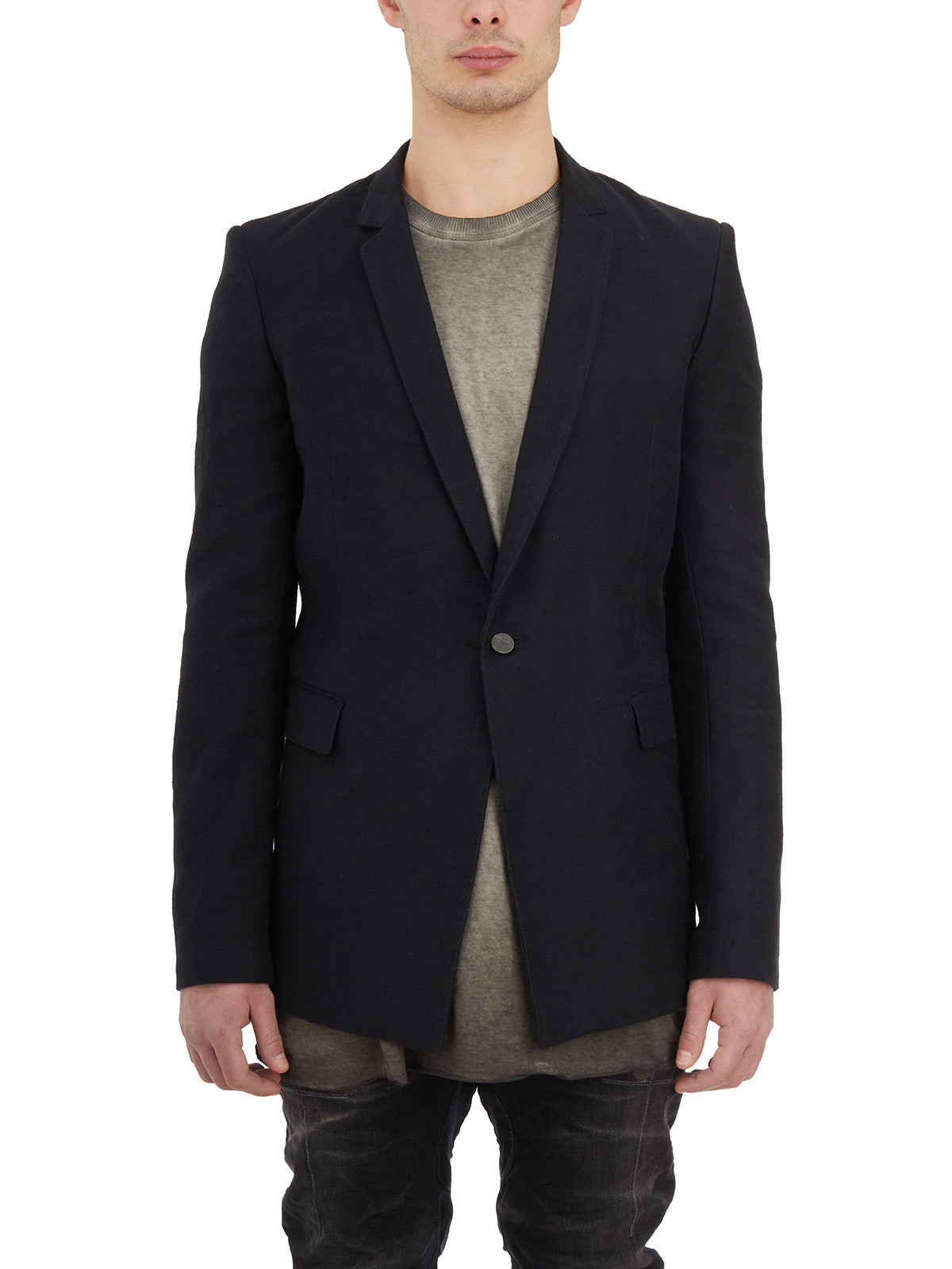 BORIS BIDJAN SABERI Men's Linen and Cotton Blazer with Unique Back Detail - Size M