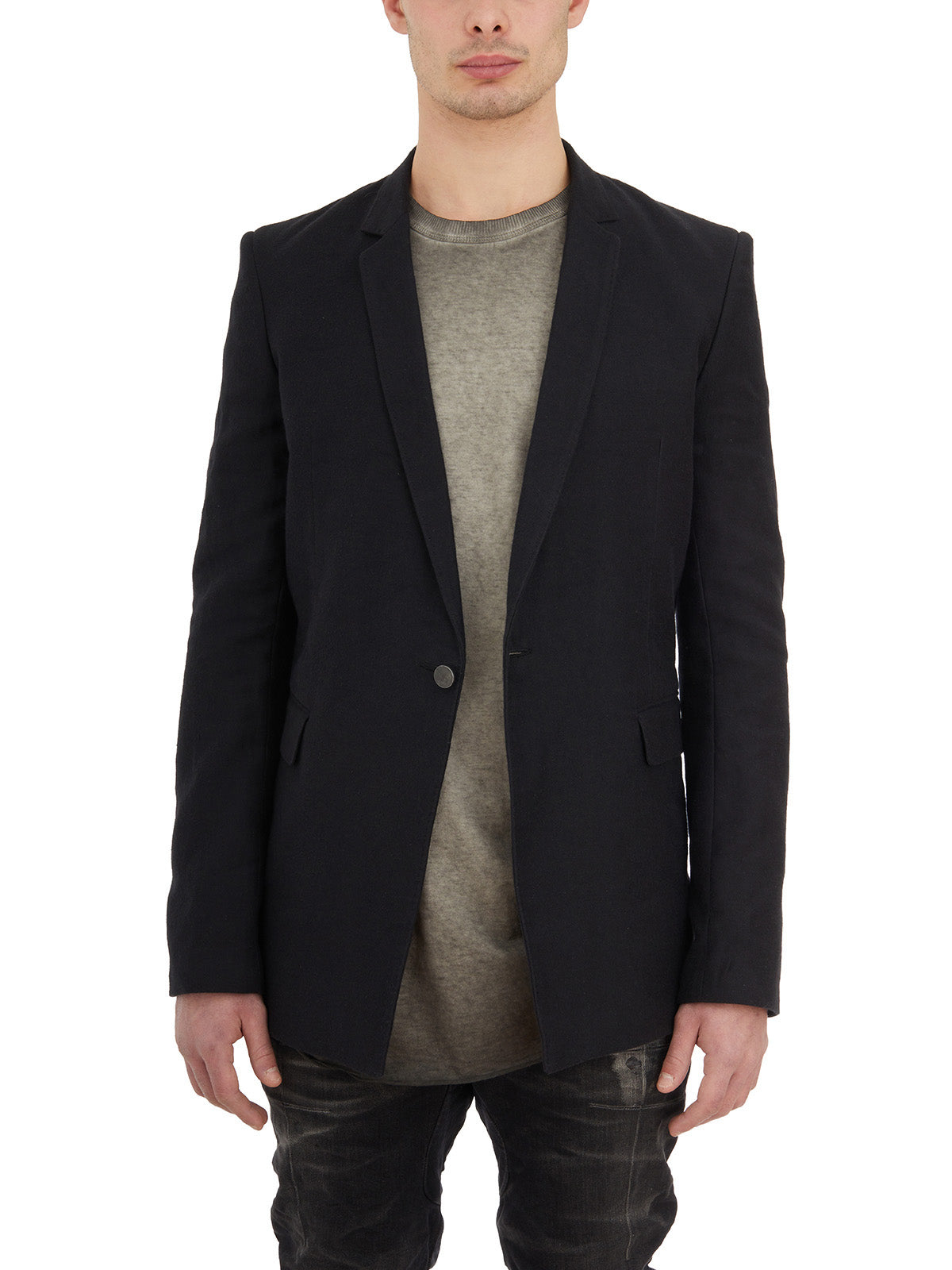 BORIS BIDJAN SABERI Men's Linen and Cotton Blazer with Unique Back Detail - Size M