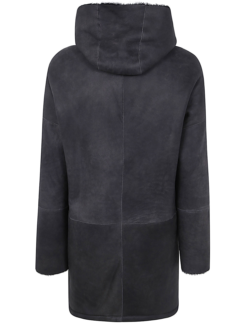 GIORGIO BRATO Reversible Shearling Overcoat with Hood for Men