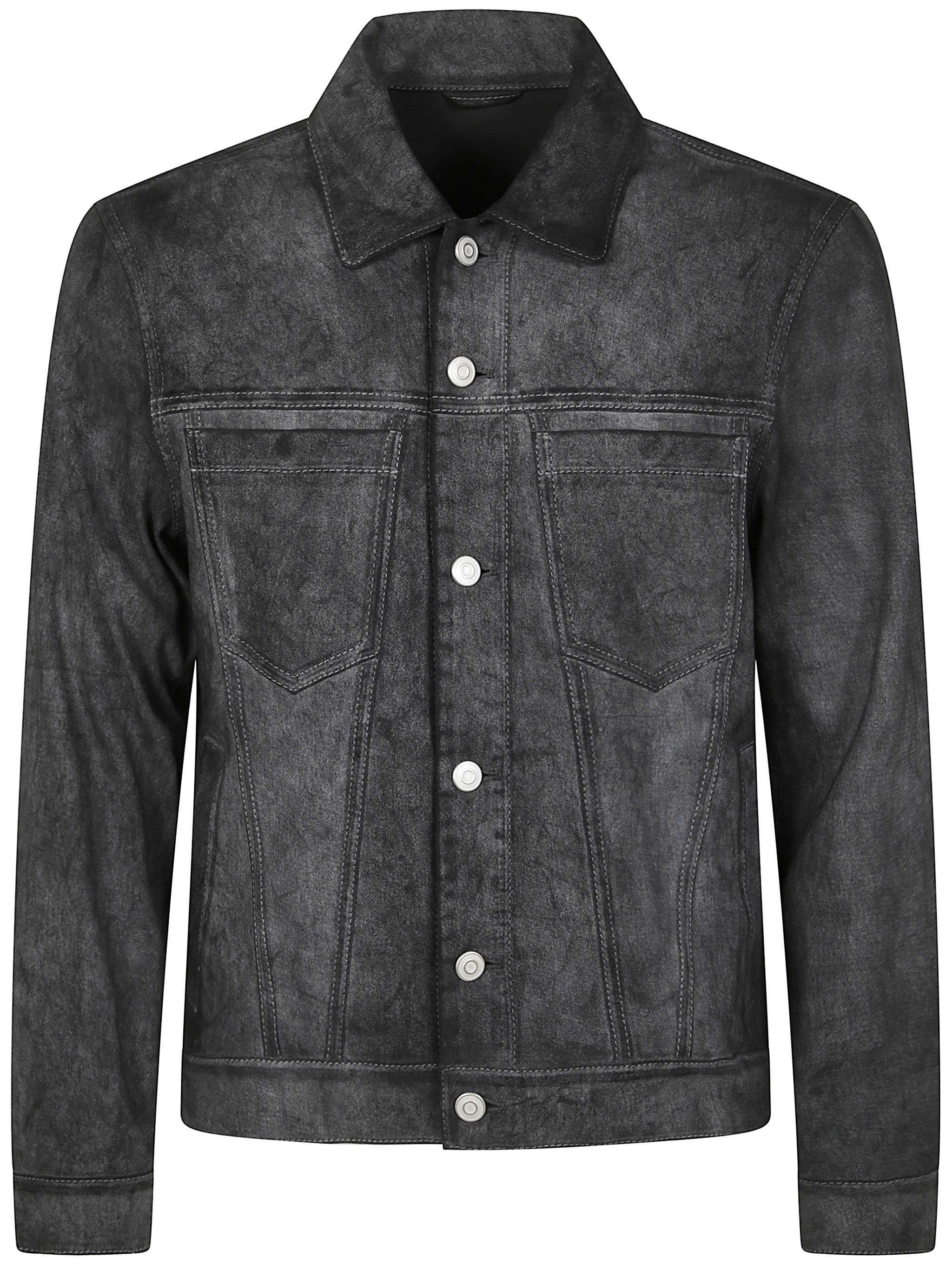 GIORGIO BRATO Denim Jacket with Eco Lamb Leather Mix