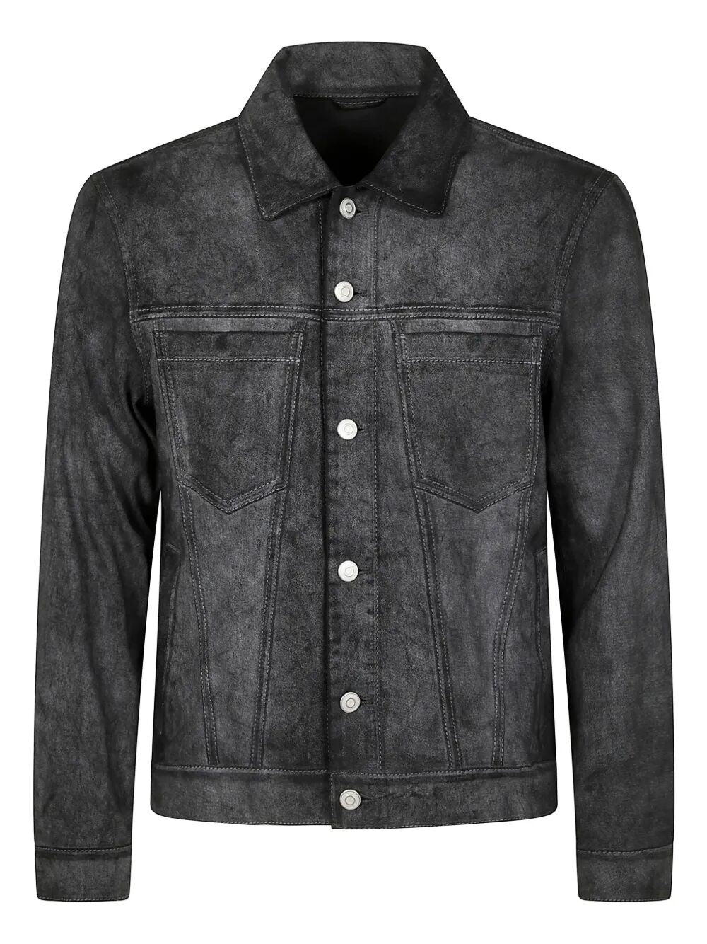 GIORGIO BRATO Denim Jacket with Eco Lamb Leather Mix