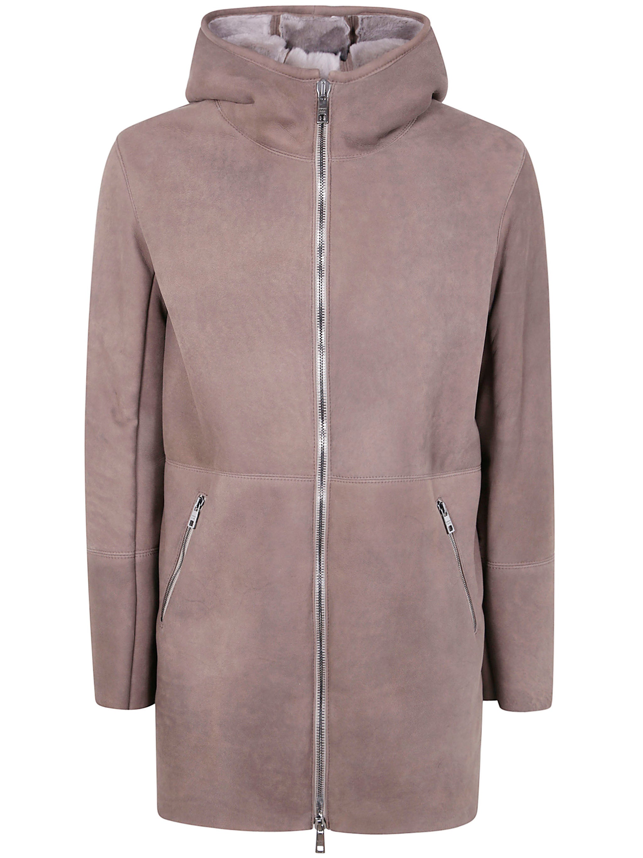 GIORGIO BRATO Hooded Mutton Velour Jacket