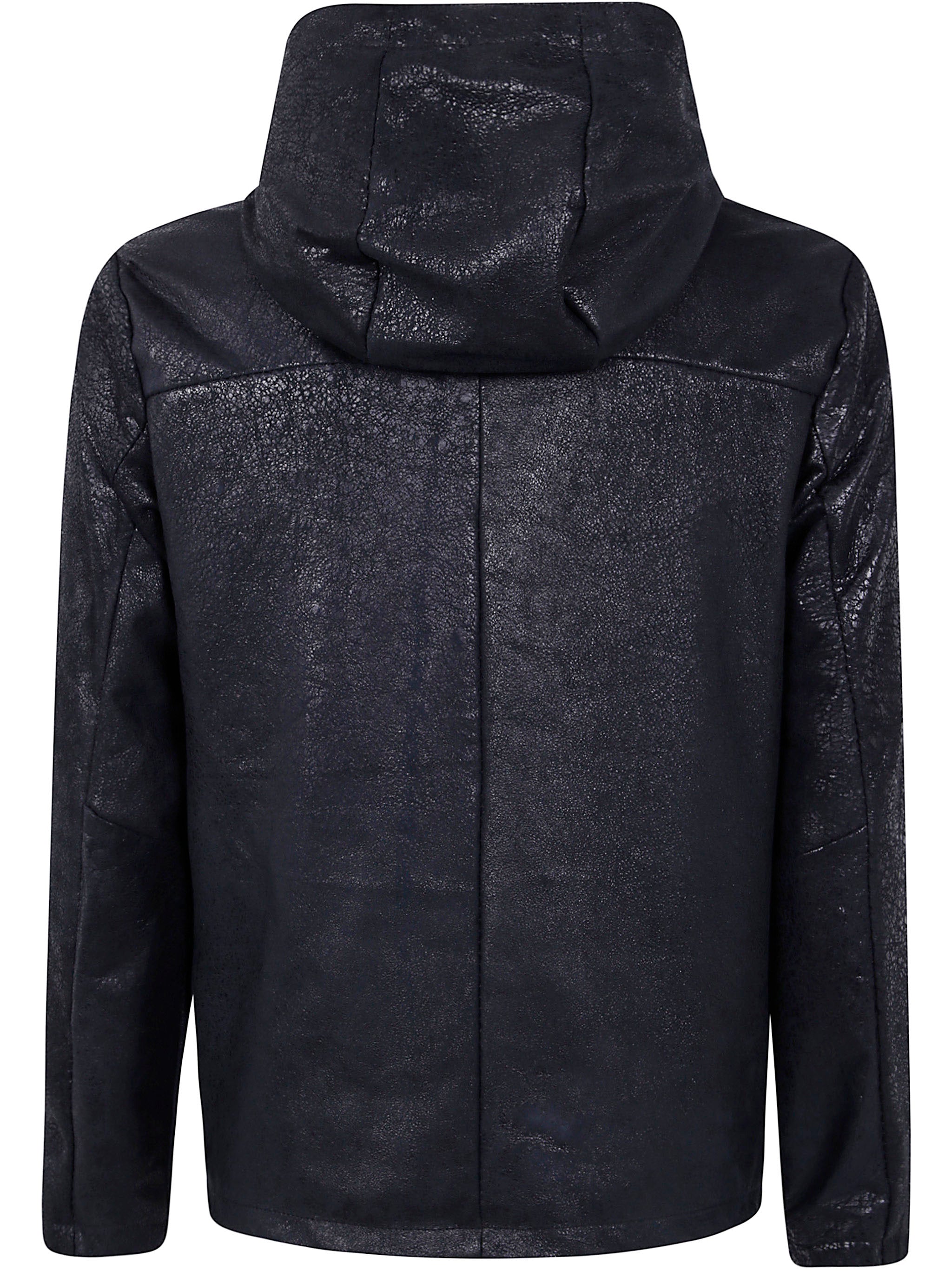 GIORGIO BRATO Hooded Wax Lamb Skin Jacket for Men