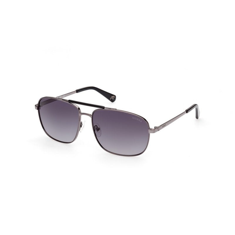 GUESS Men's Shiny Gunmetal Sunglasses