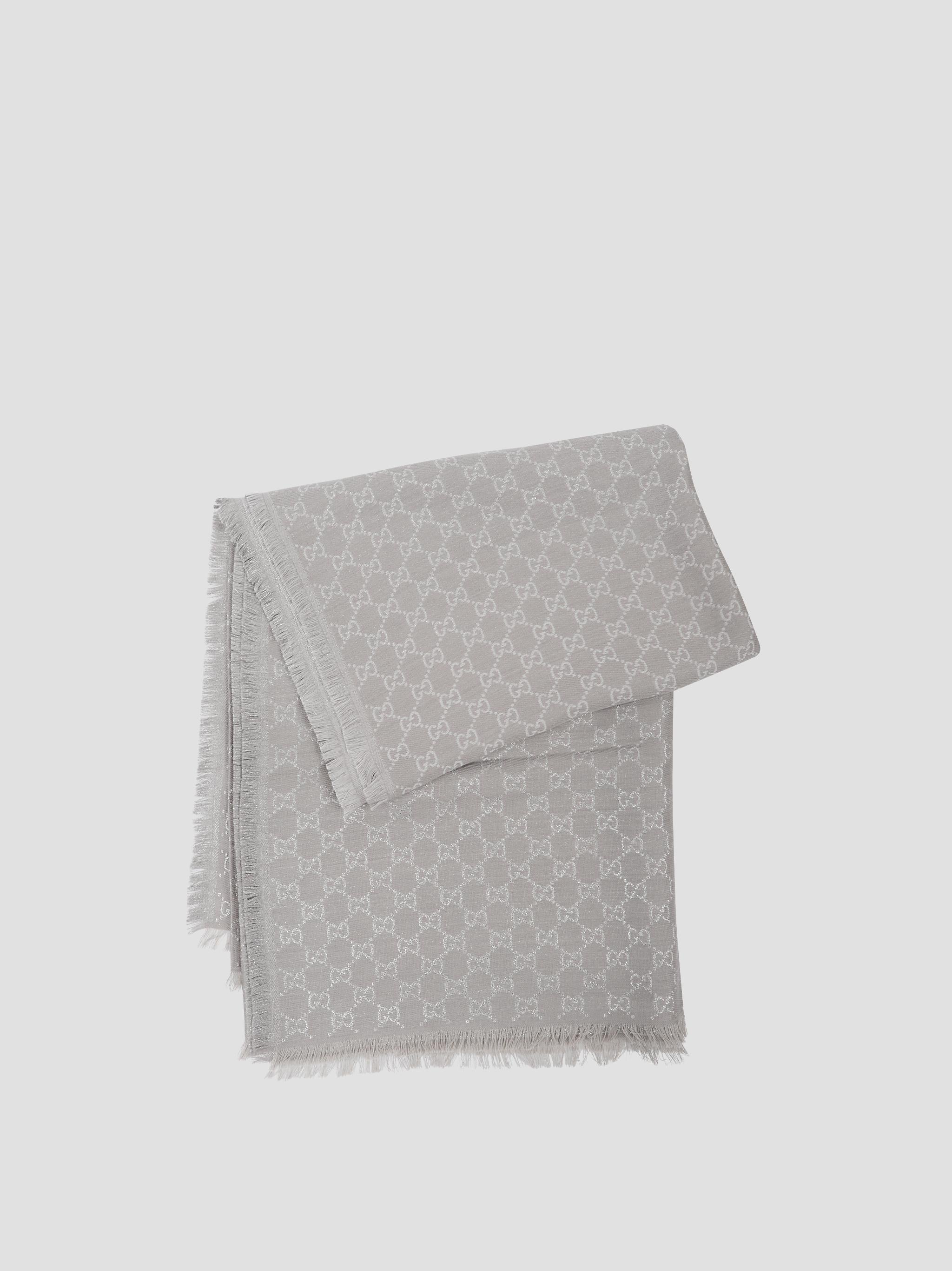 GUCCI Shiny Wool Scarf 130x130 cm