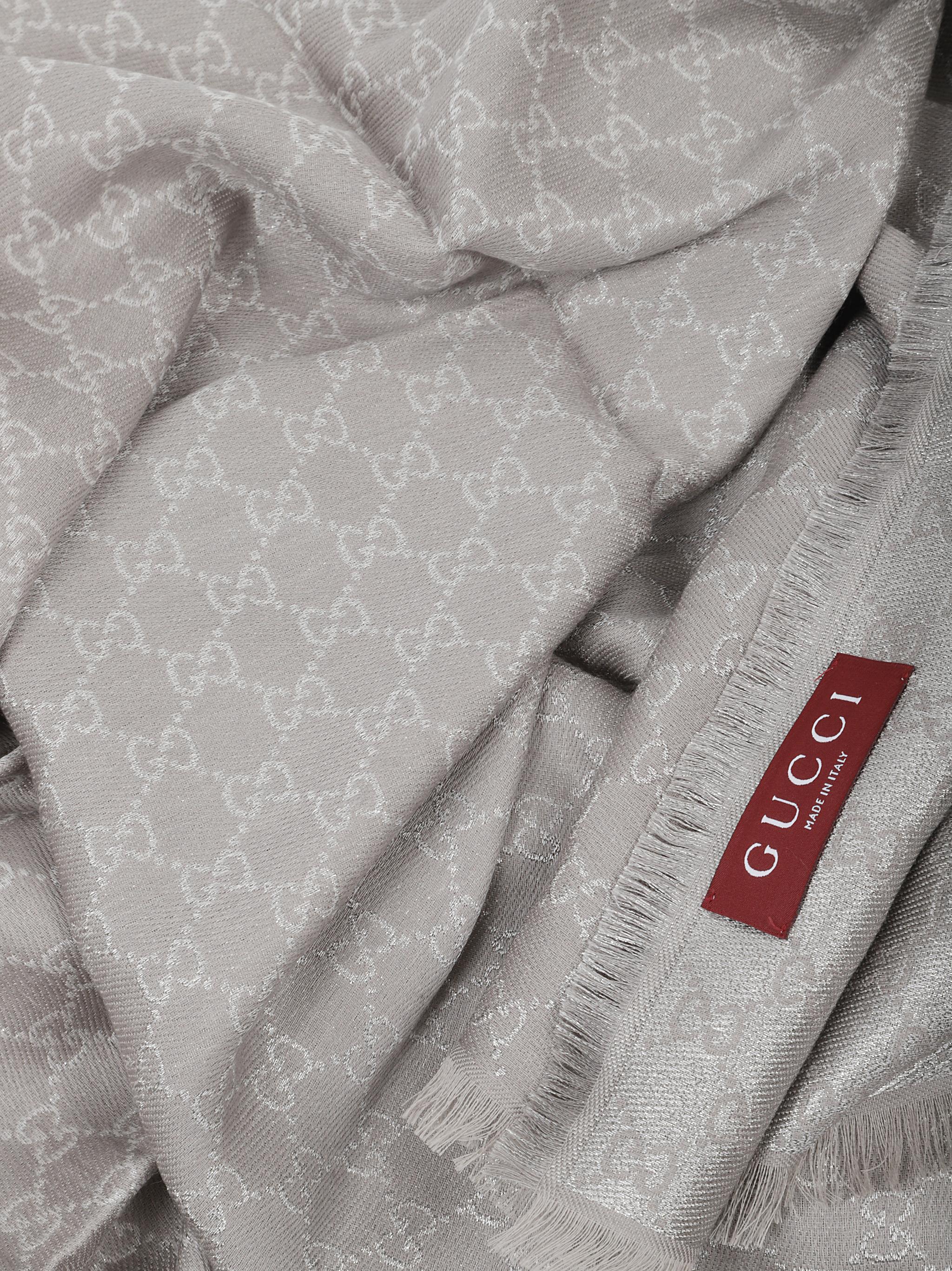 GUCCI Shiny Wool Scarf 130x130 cm