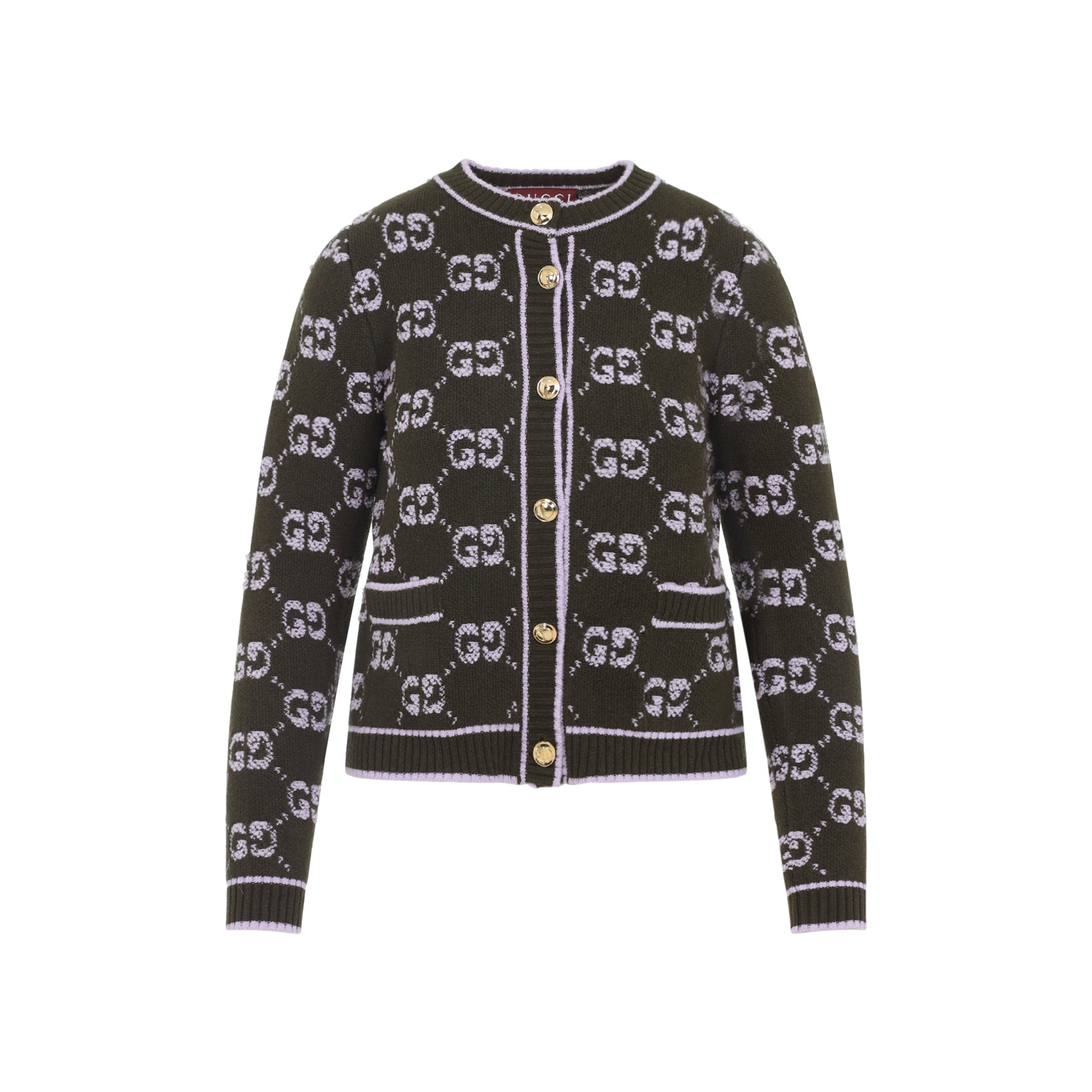 GUCCI Wool Cardigan with Iconic Logo