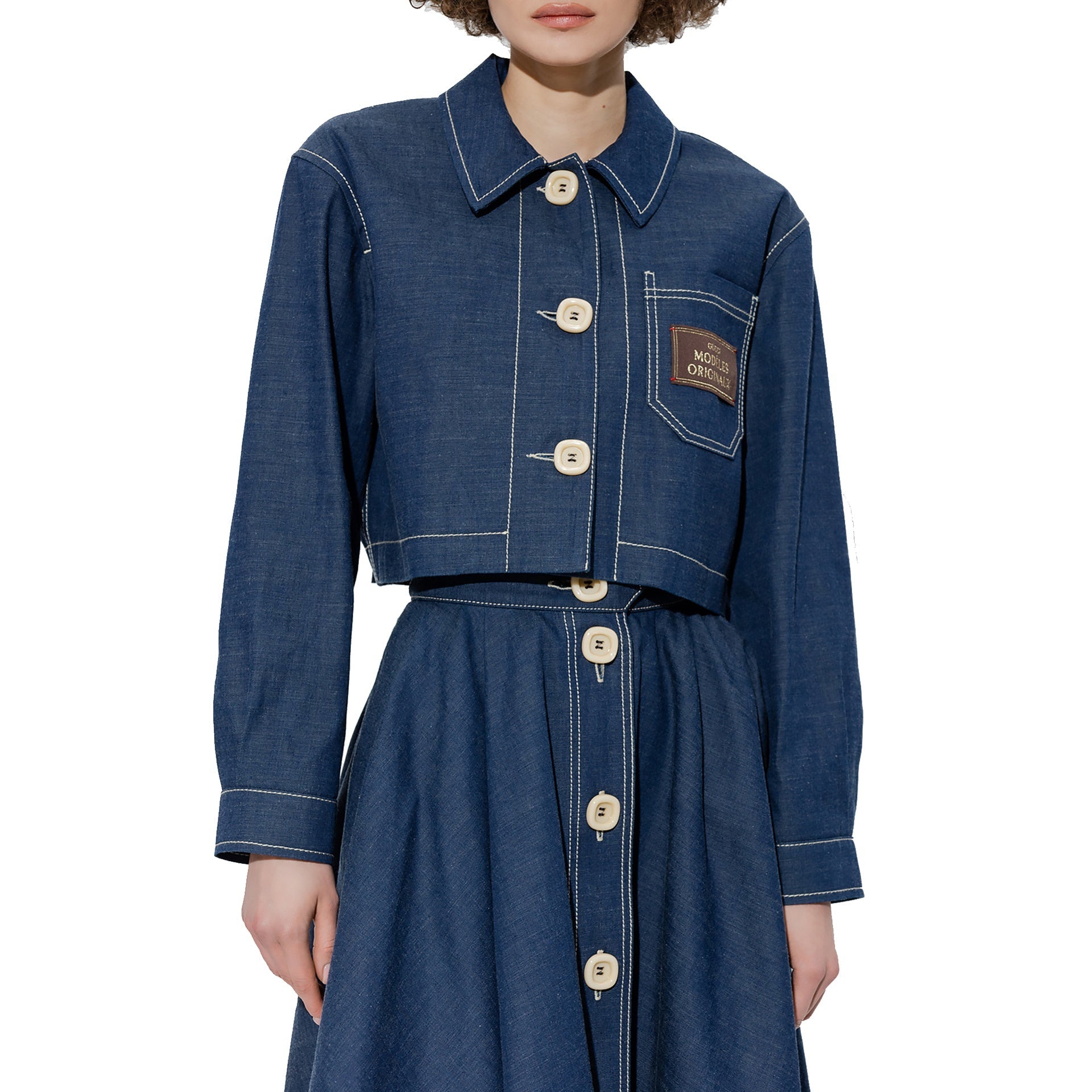 GUCCI Cropped Denim Jacket for Women