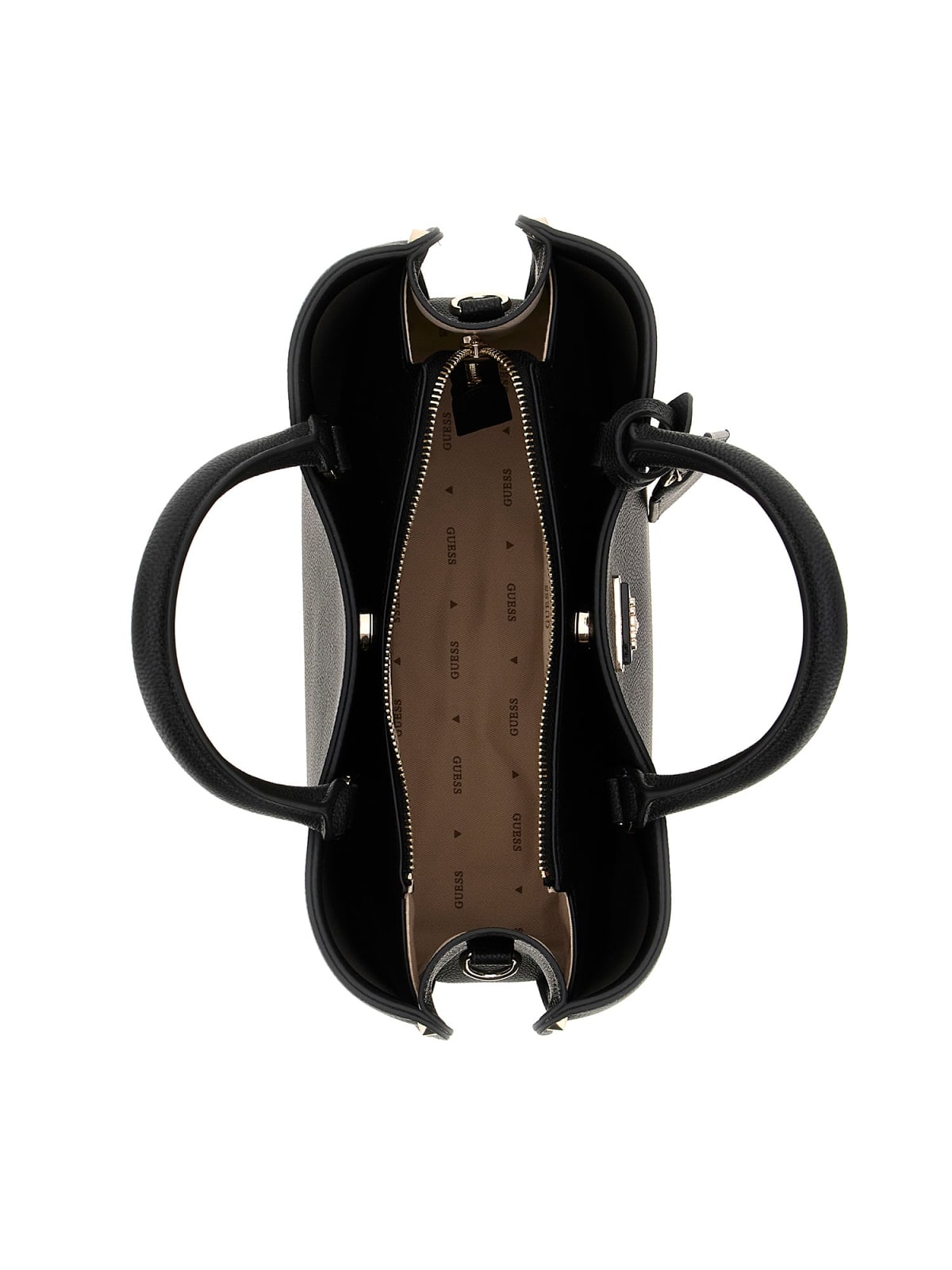 GUESS Mini Faux Leather Handbag with Metallic Triangle Logo