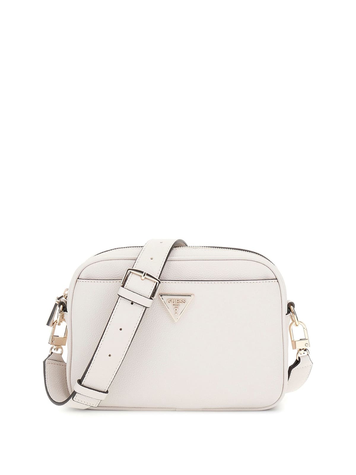 GUESS Women's Mini Crossbody Handbag with Triangle Logo and Gold-tone Details