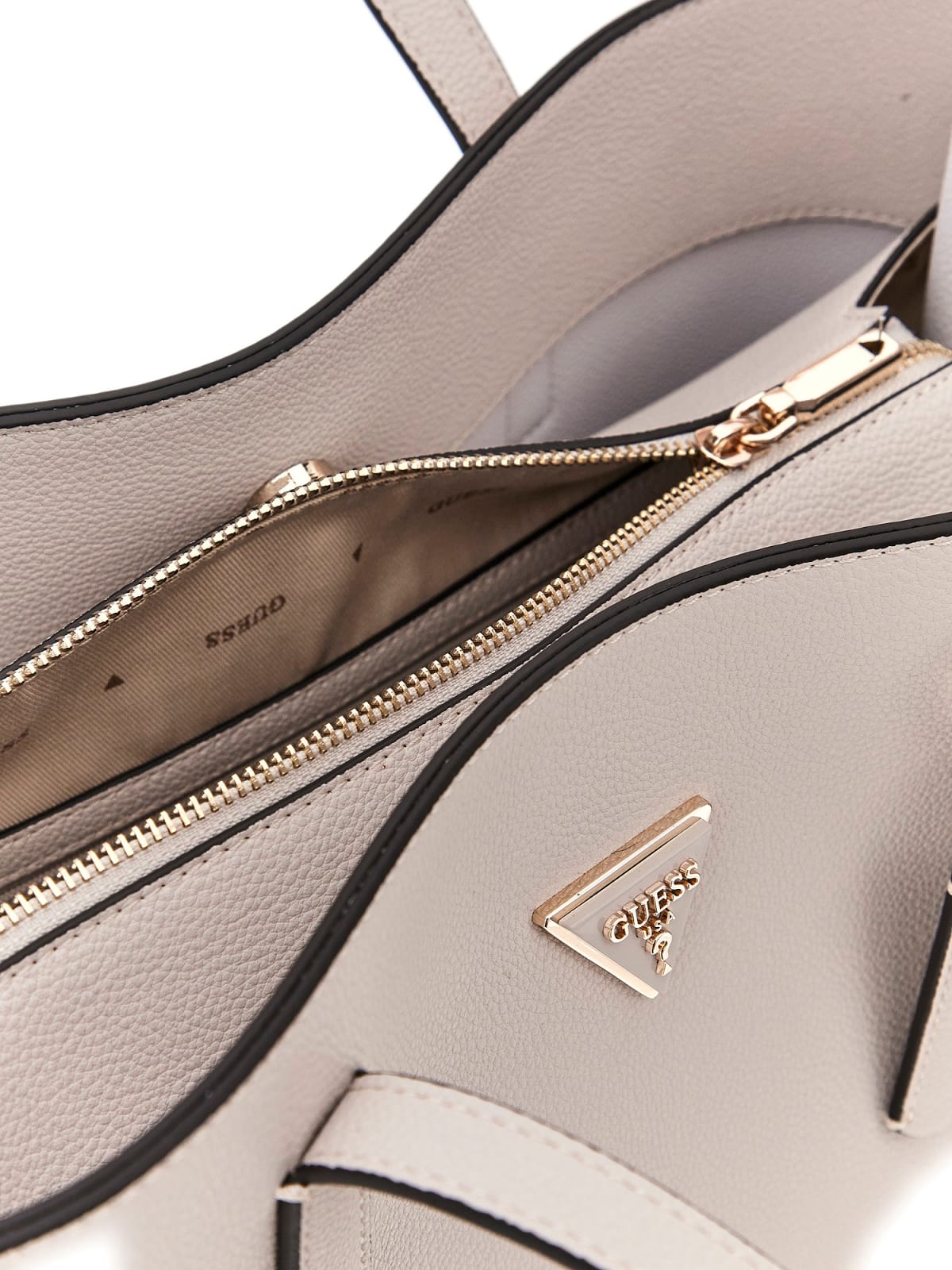 GUESS Women's Mini Tote Handbag in Faux Leather with Triangle Logo and Gold-tone Details