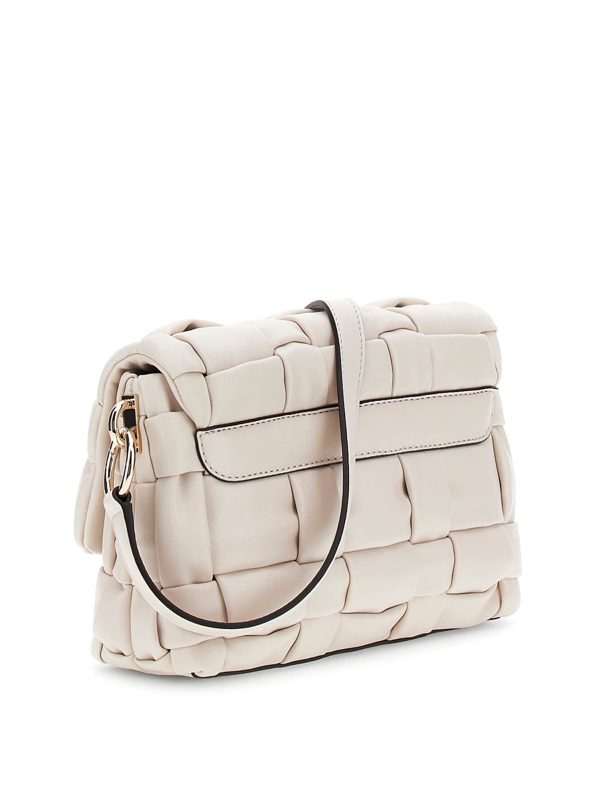 GUESS Elegant Woven Shoulder Handbag with Flap Closure