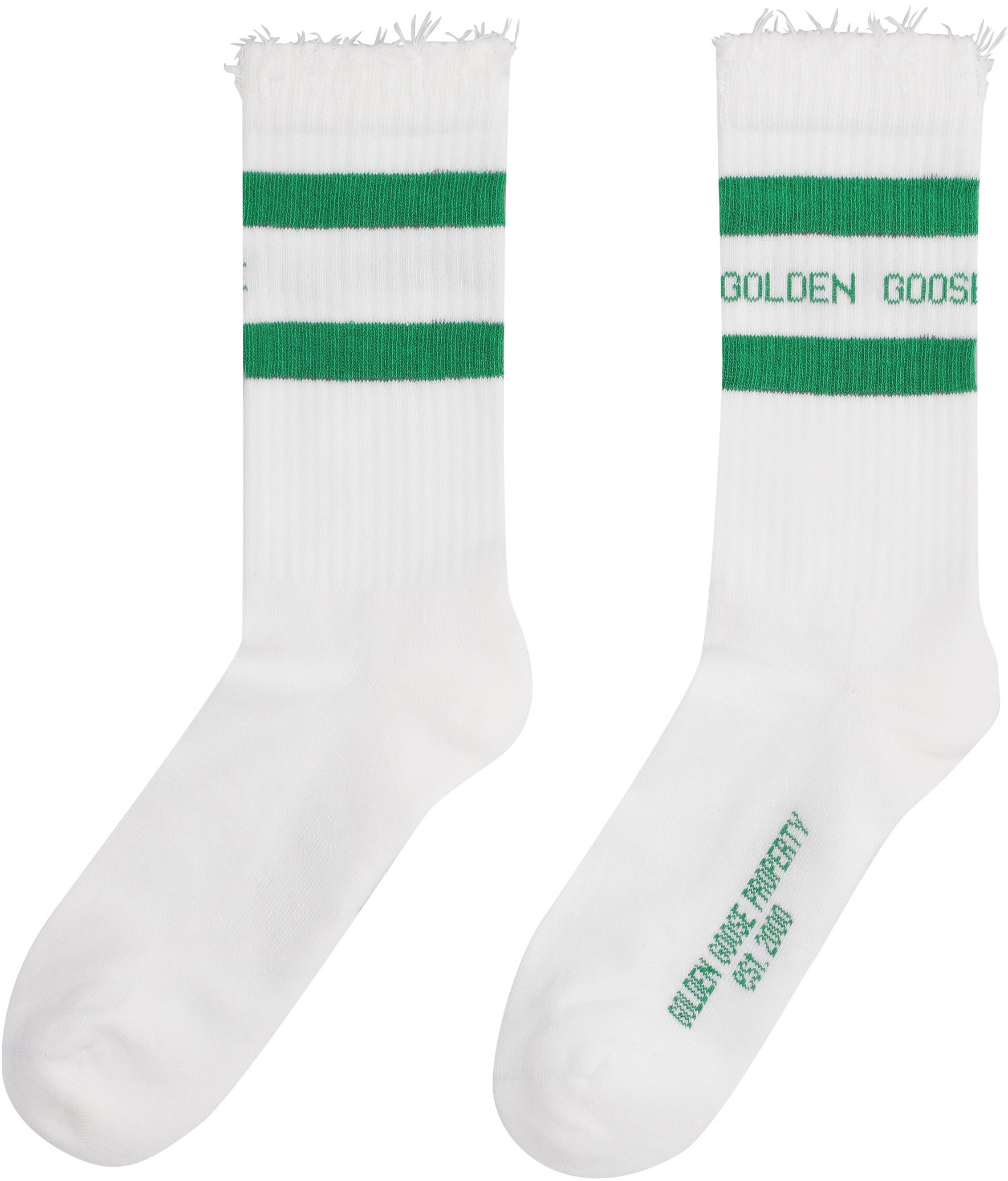 GOLDEN GOOSE Logo and Stripes Cotton Blend Socks