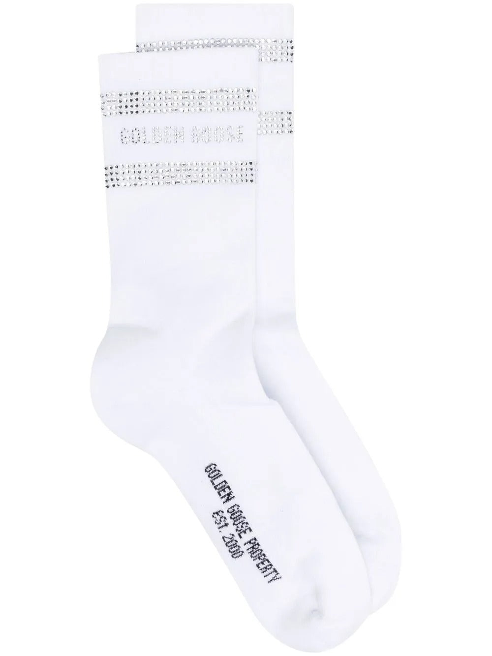 GOLDEN GOOSE Crystal-Embellished Stripes Cotton Socks