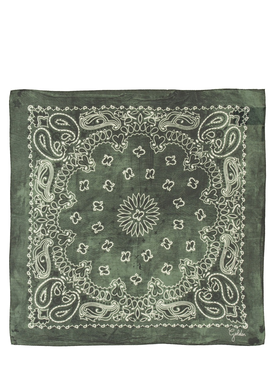 GOLDEN GOOSE Paisley Pattern Silk Scarf for Men