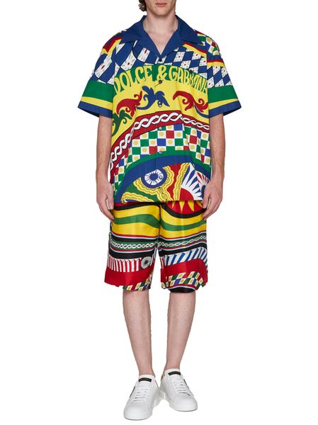 DOLCE & GABBANA Men's Printed Satin Bermuda Shorts