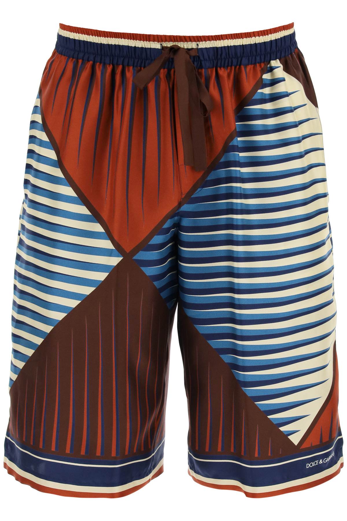 DOLCE & GABBANA Men's Printed Satin Bermuda Shorts