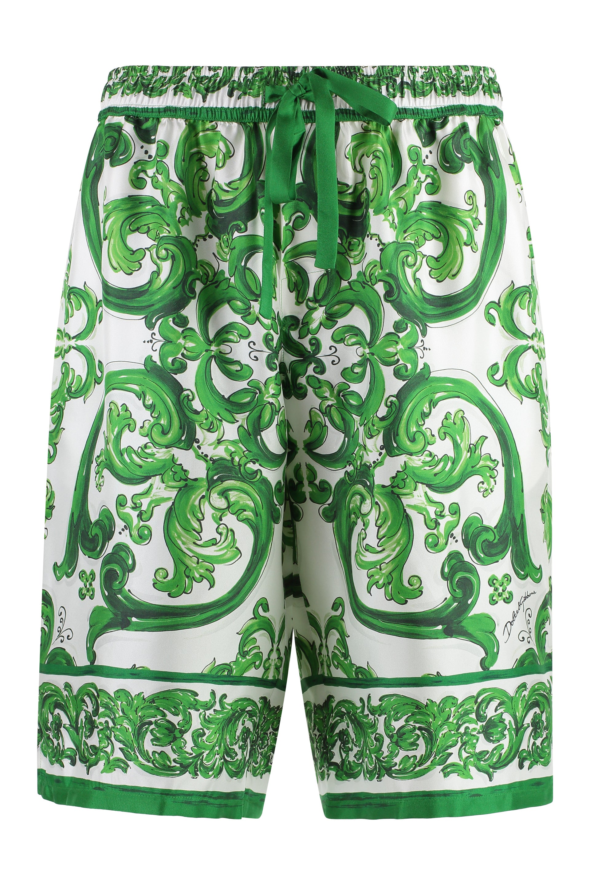 DOLCE & GABBANA Printed Silk Bermuda Shorts