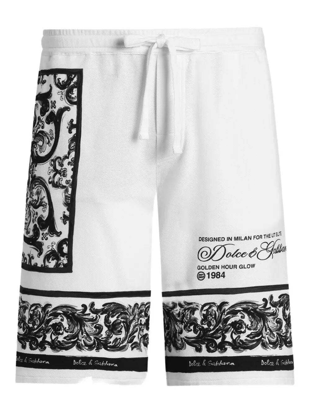 DOLCE & GABBANA Logo Print Cotton Shorts for Men