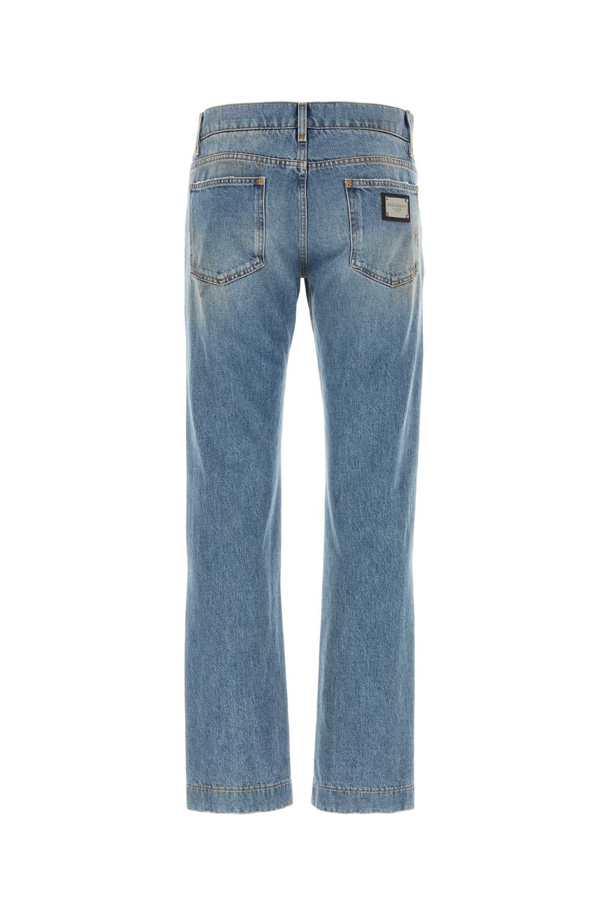 DOLCE & GABBANA Classic Denim Jeans for Men - Light Blue