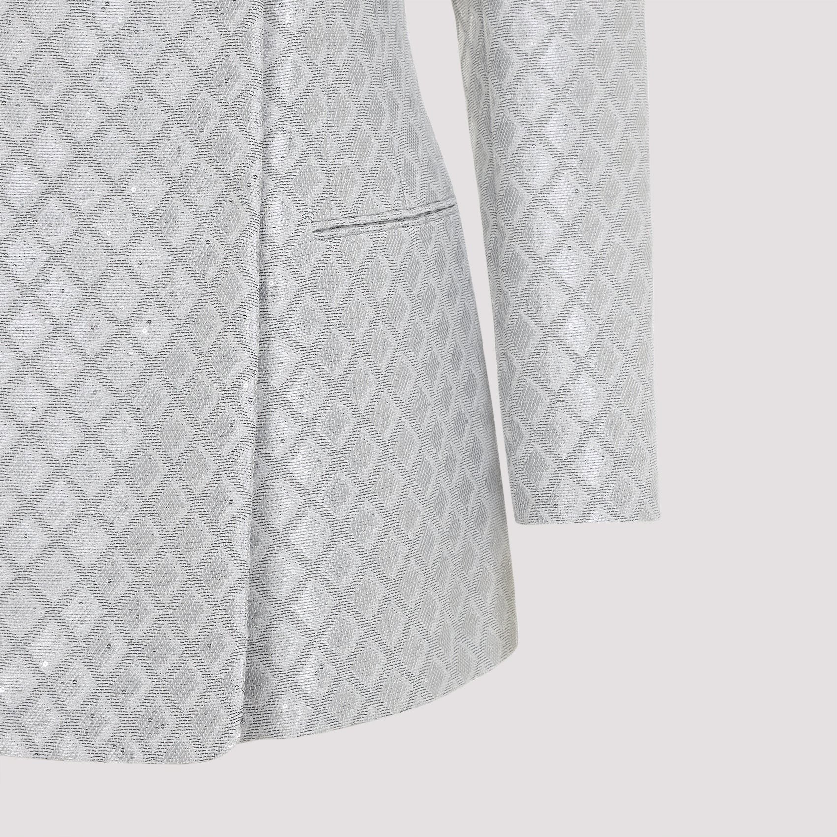 GIORGIO ARMANI Geometric Jacquard Jacket with Micro Sequins