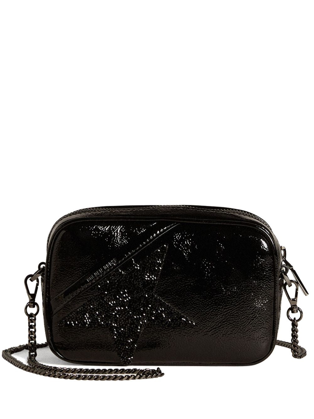 GOLDEN GOOSE Mini Leather Crossbody Handbag with Crystal Embellishments