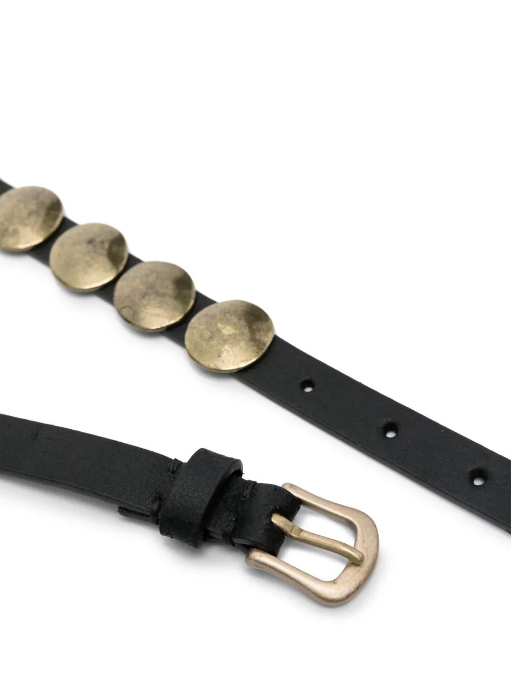 GOLDEN GOOSE Trinidad Thin Washed Leather Belt with Studs