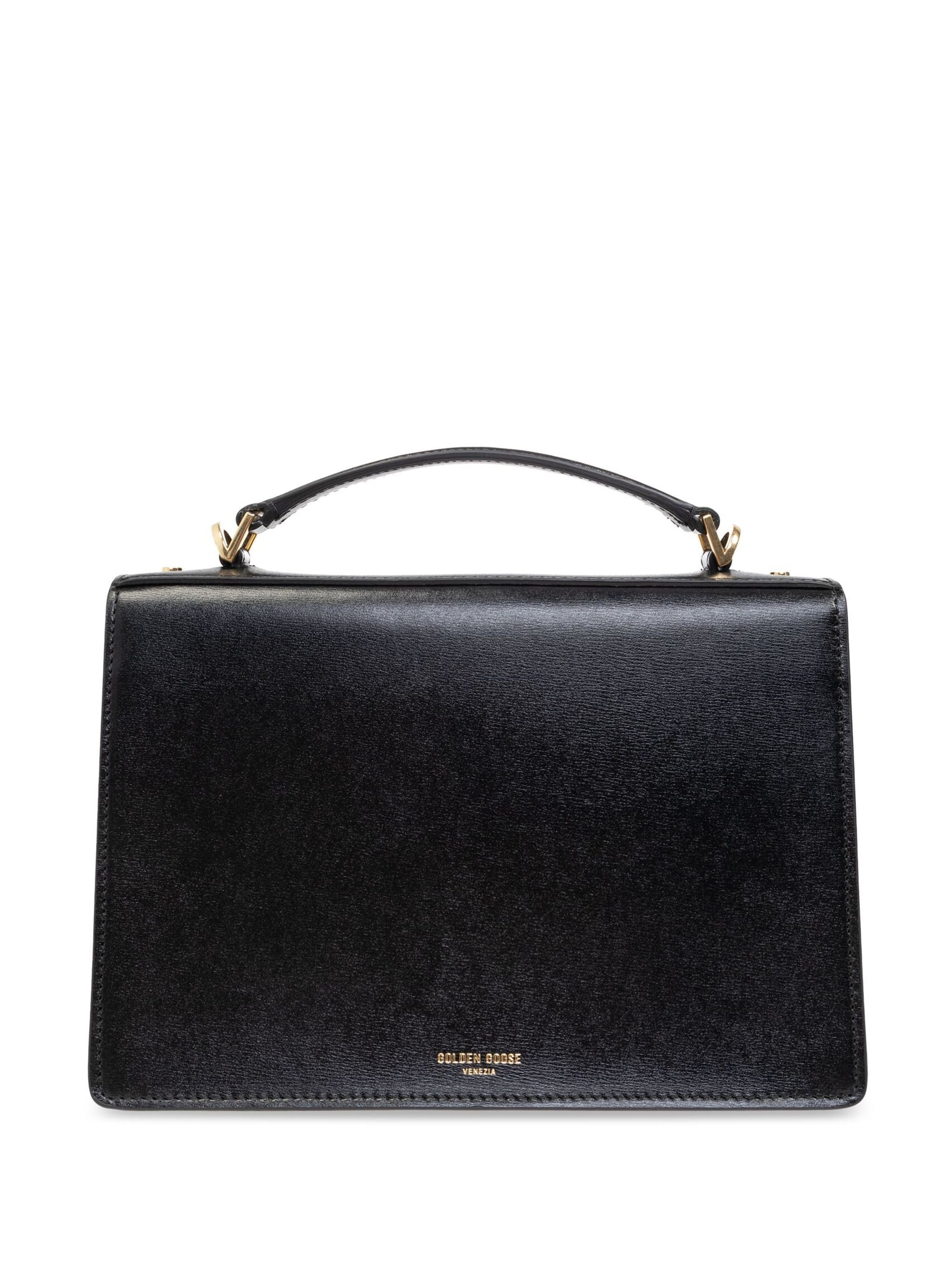 GOLDEN GOOSE Mini Handbag with Leather Body and Gold Metal Details