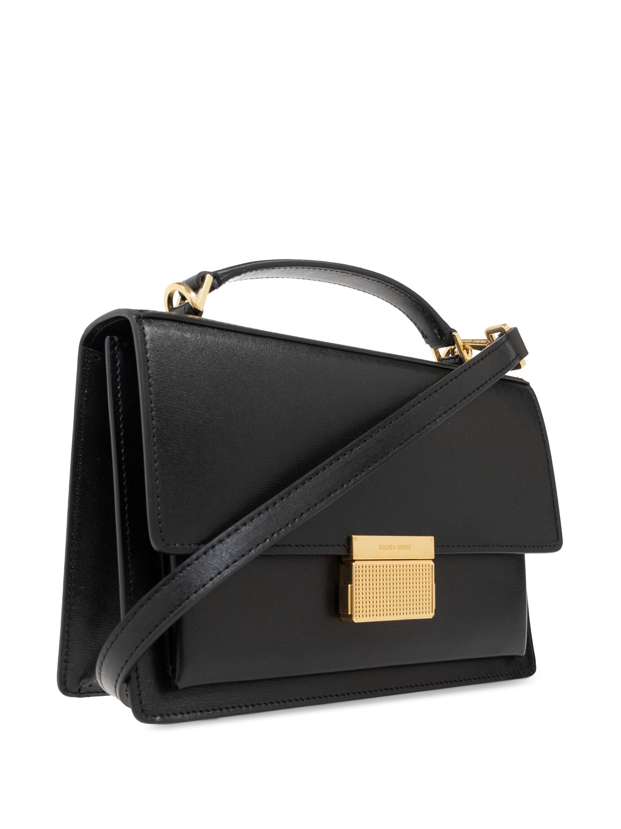 GOLDEN GOOSE Mini Handbag with Leather Body and Gold Metal Details