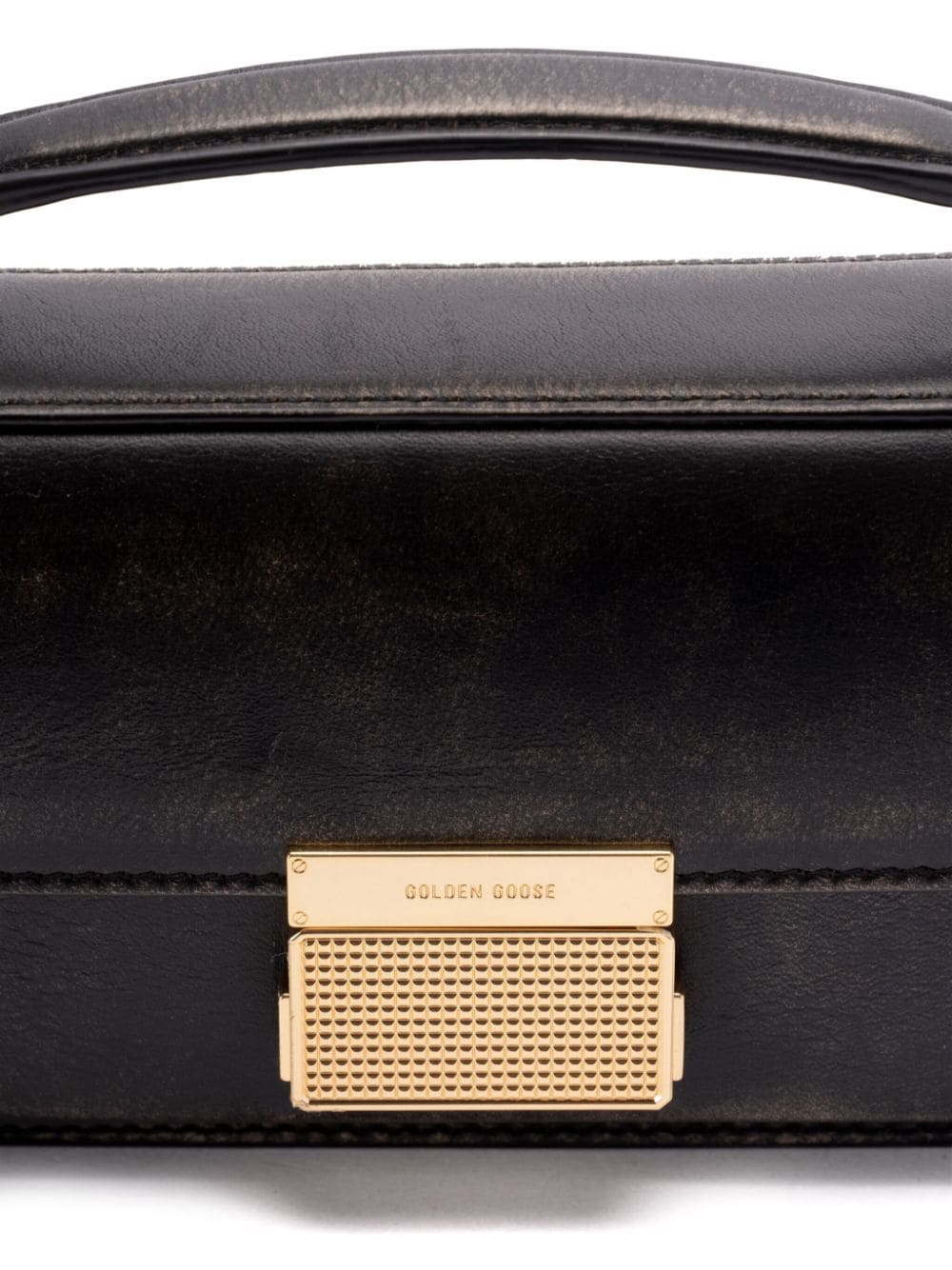 GOLDEN GOOSE Leather Foldover Top Handbag with Buckle