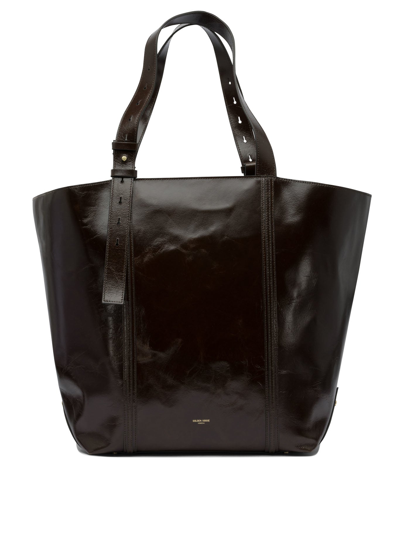 GOLDEN GOOSE Elegant Leather Handbag with Top Handles