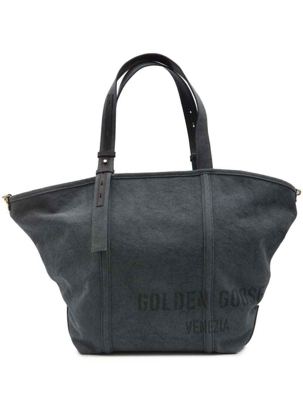 GOLDEN GOOSE 100% Cotton Versatile Handbag with Two Top Handles & Detachable Shoulder Strap