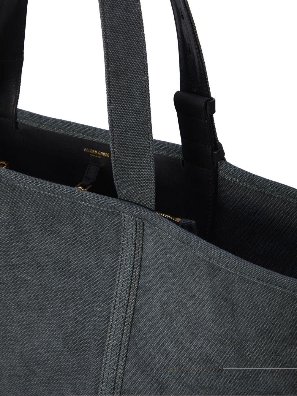 GOLDEN GOOSE 100% Cotton Versatile Handbag with Two Top Handles & Detachable Shoulder Strap