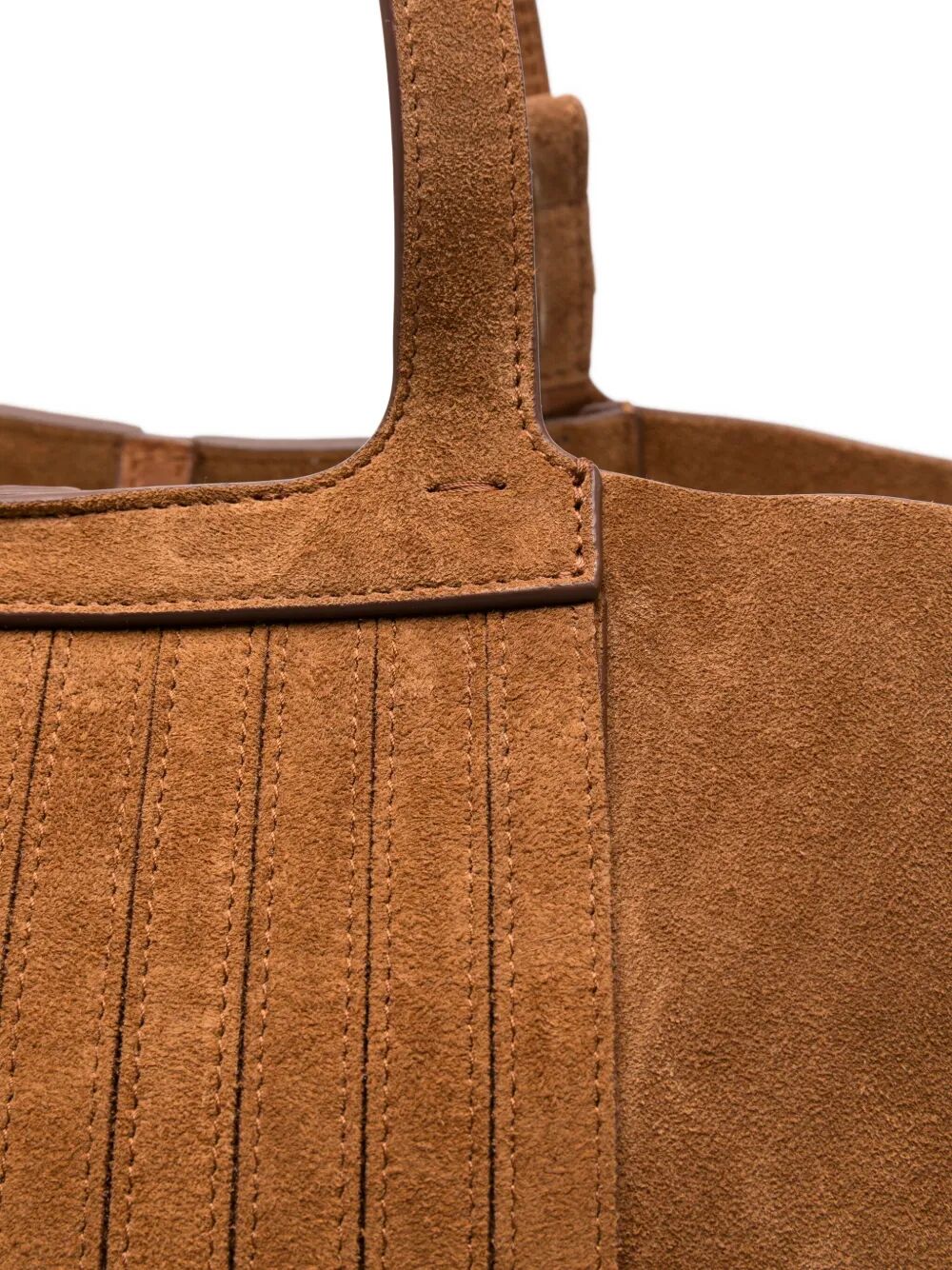 GOLDEN GOOSE Mini Fringed Leather and Suede Handbag with Gold Metal Details