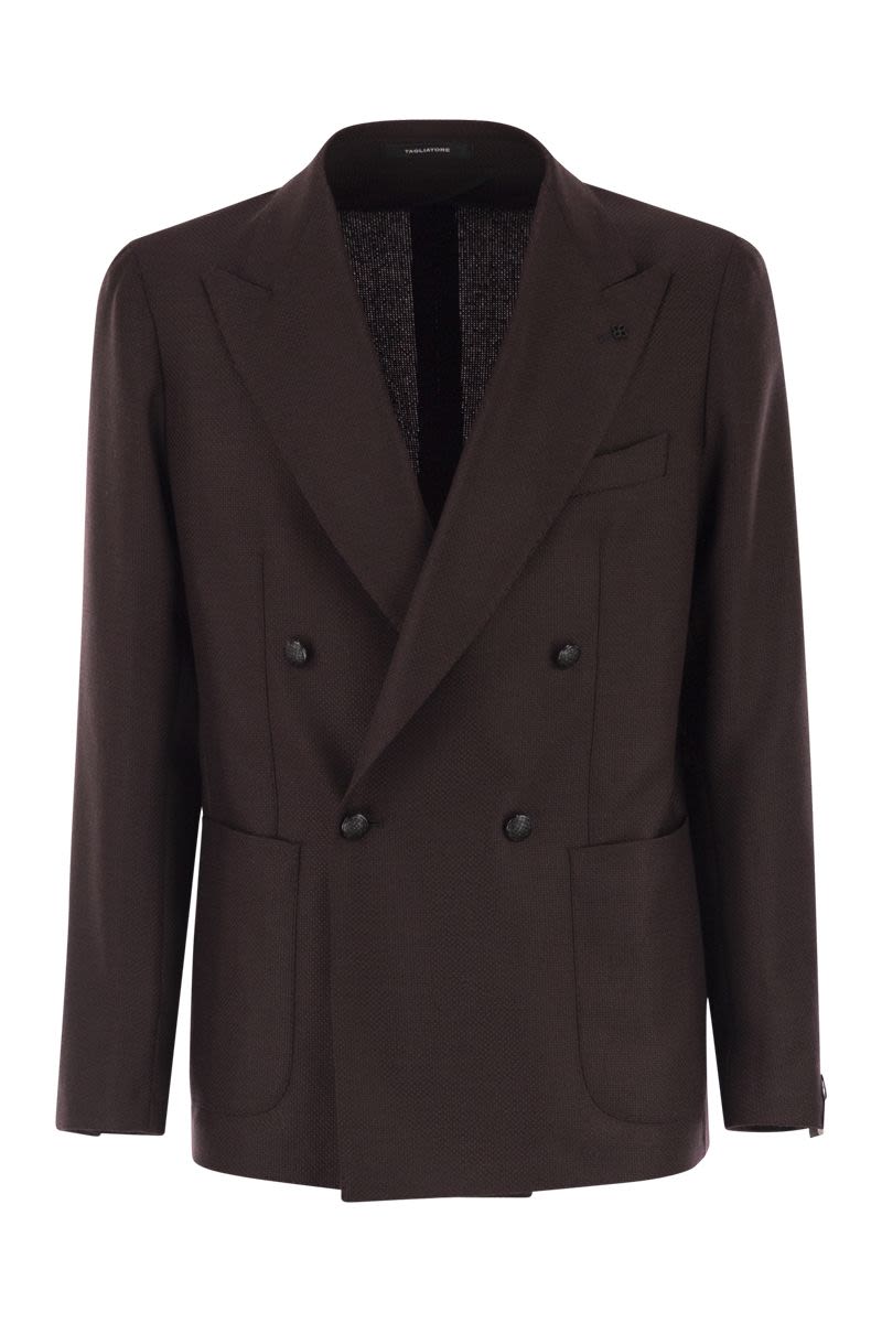 TAGLIATORE Double-Breasted Jacket in Super 100's Virgin Wool