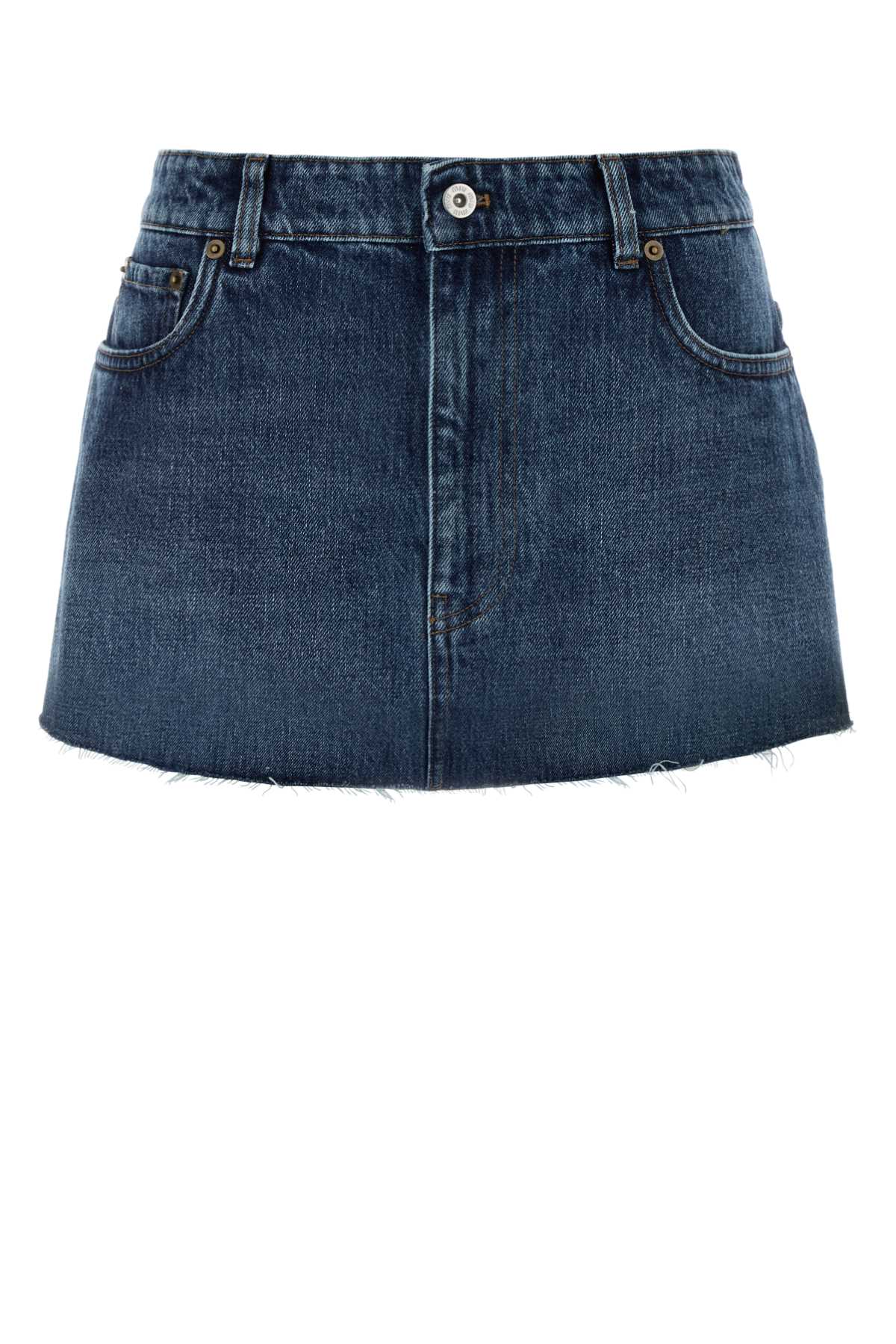 MIU MIU Denim Mini Skirt for Women
