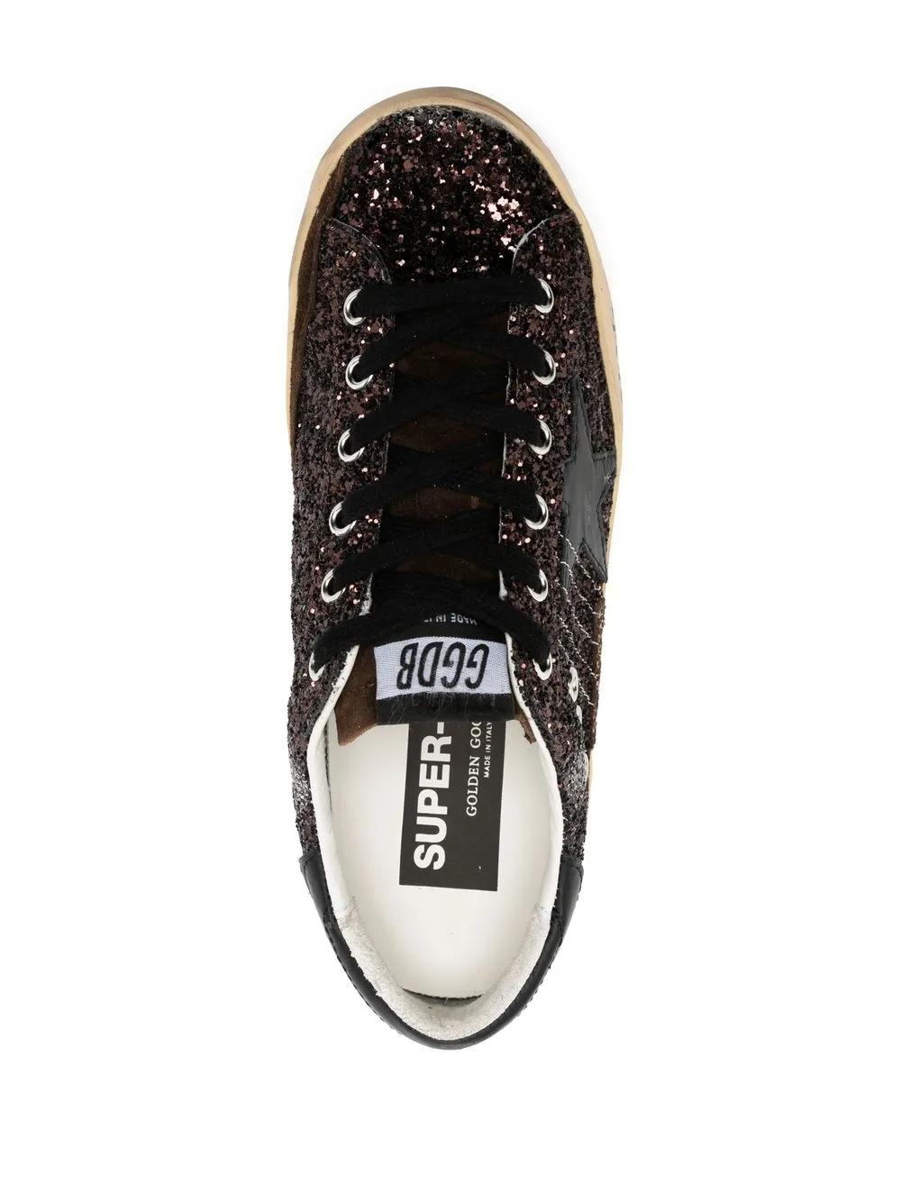 GOLDEN GOOSE Stylish Superstar Glitter Suede Sneakers