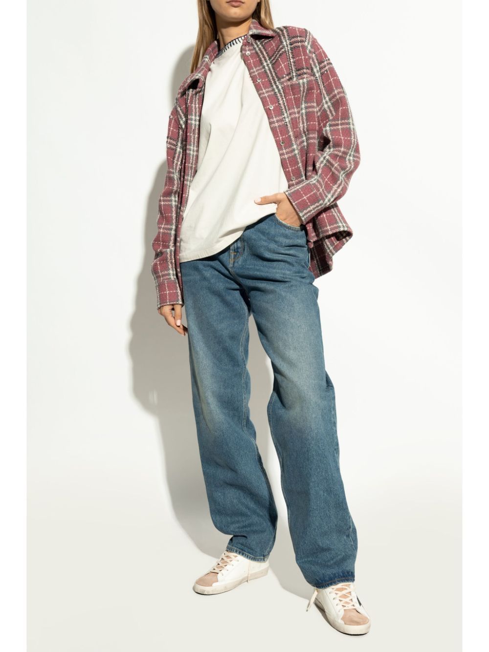 GOLDEN GOOSE Multicolor Leather and Suede Superstar Sneakers for Women