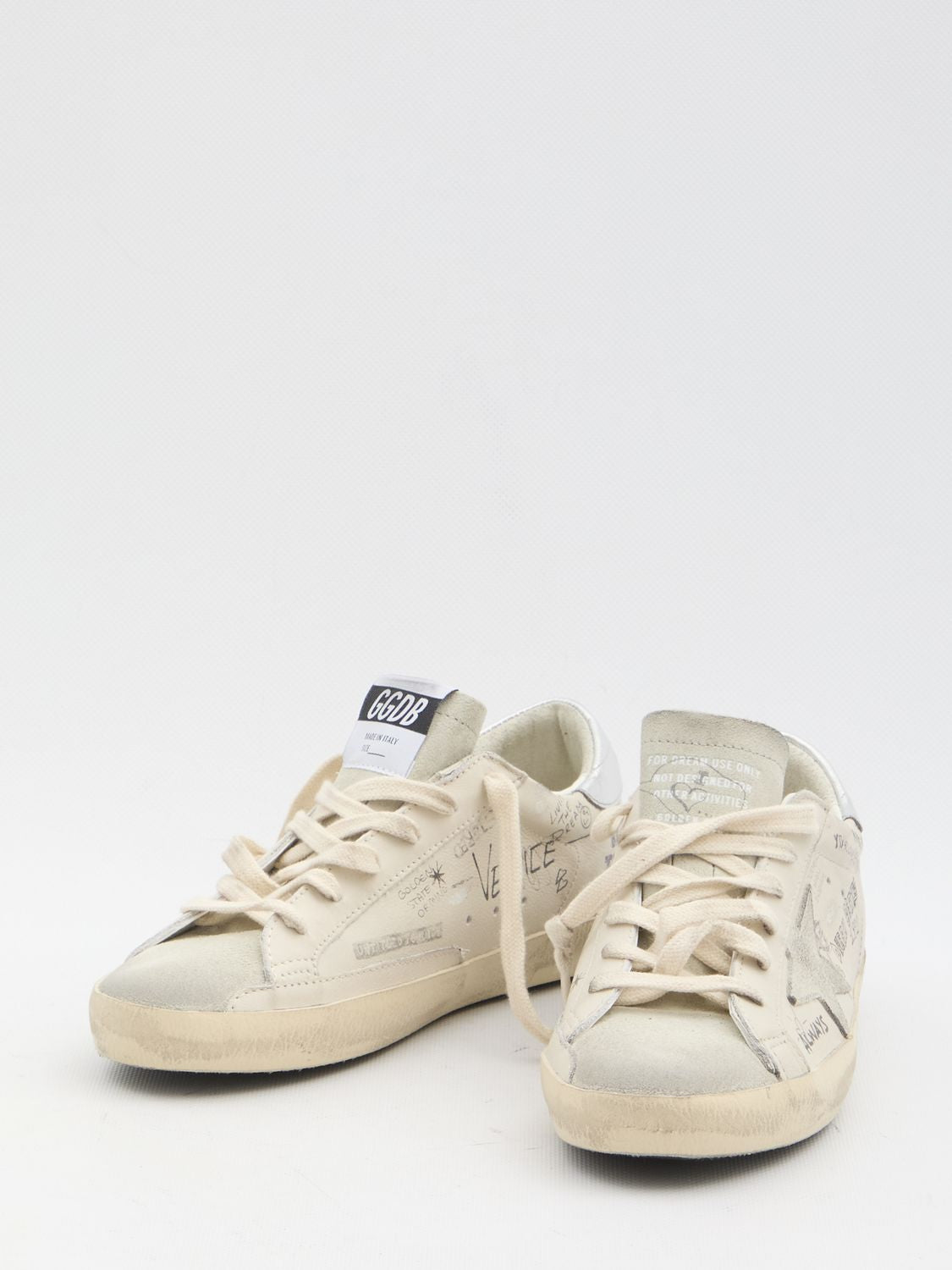 GOLDEN GOOSE Super Star Leather Sneakers with Suede Accents