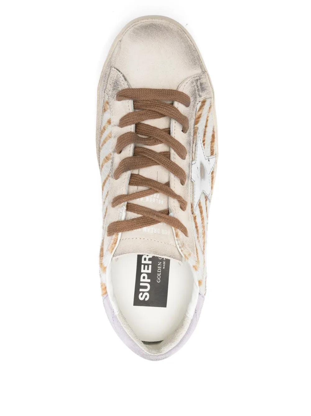 GOLDEN GOOSE Mini Superstar Zebra Suede Sneakers