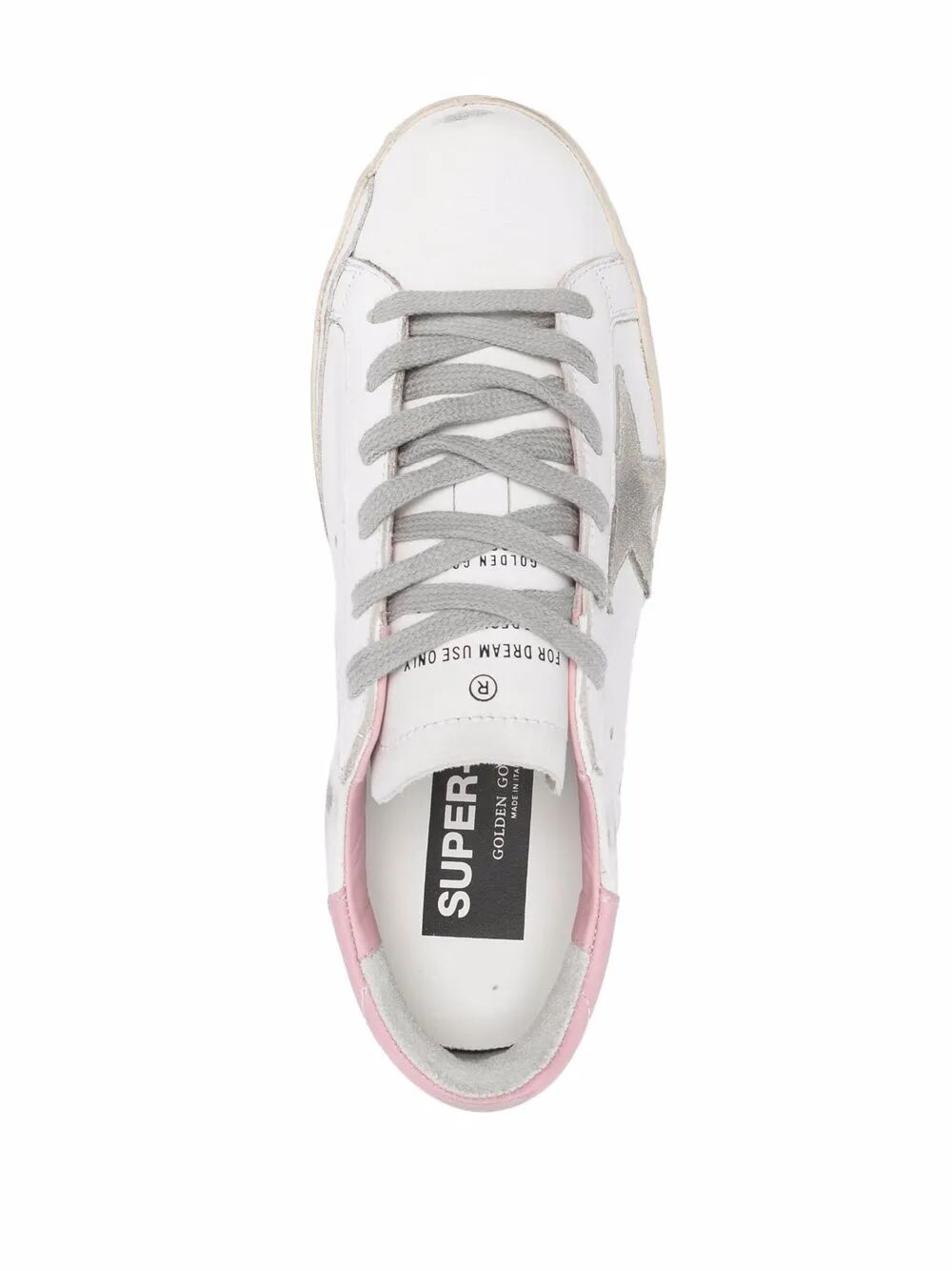 GOLDEN GOOSE Super Star Leather Sneakers with Suede Star and Spur