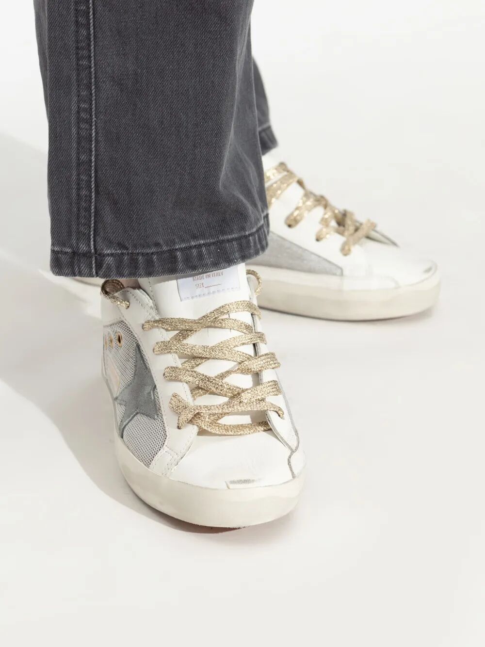 GOLDEN GOOSE Super Star Net and Leather Upper Sneakers - Women's