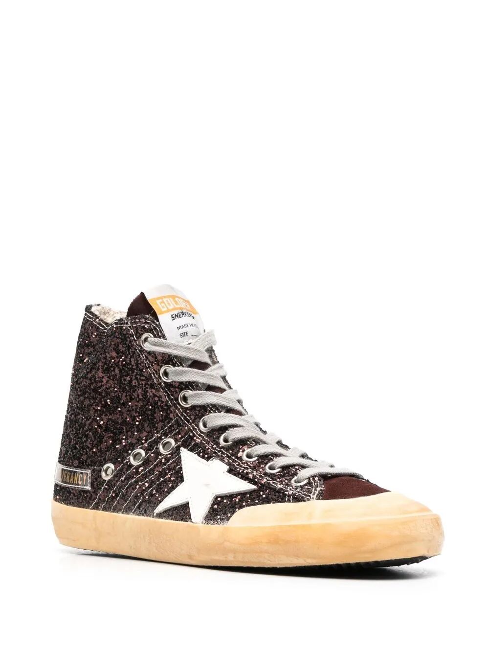 GOLDEN GOOSE Francy Penstar Mini Glitter Upper Suede Toe Leather Star Sneakers