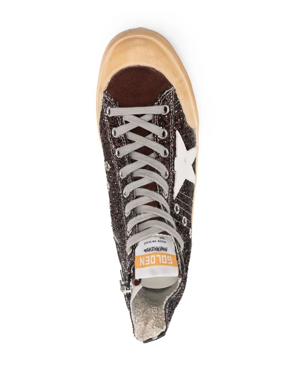 GOLDEN GOOSE Francy Penstar Mini Glitter Upper Suede Toe Leather Star Sneakers