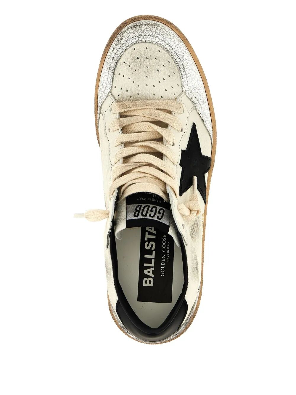 GOLDEN GOOSE Ballstar Nappa Upper Leather Star and Heel Crack Toe and Spur Sneakers