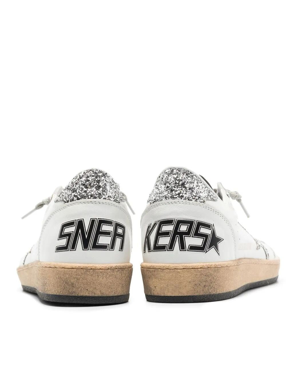 GOLDEN GOOSE Ballstar Nappa Upper and Spur Glitter Star and Heel Sneakers for Women