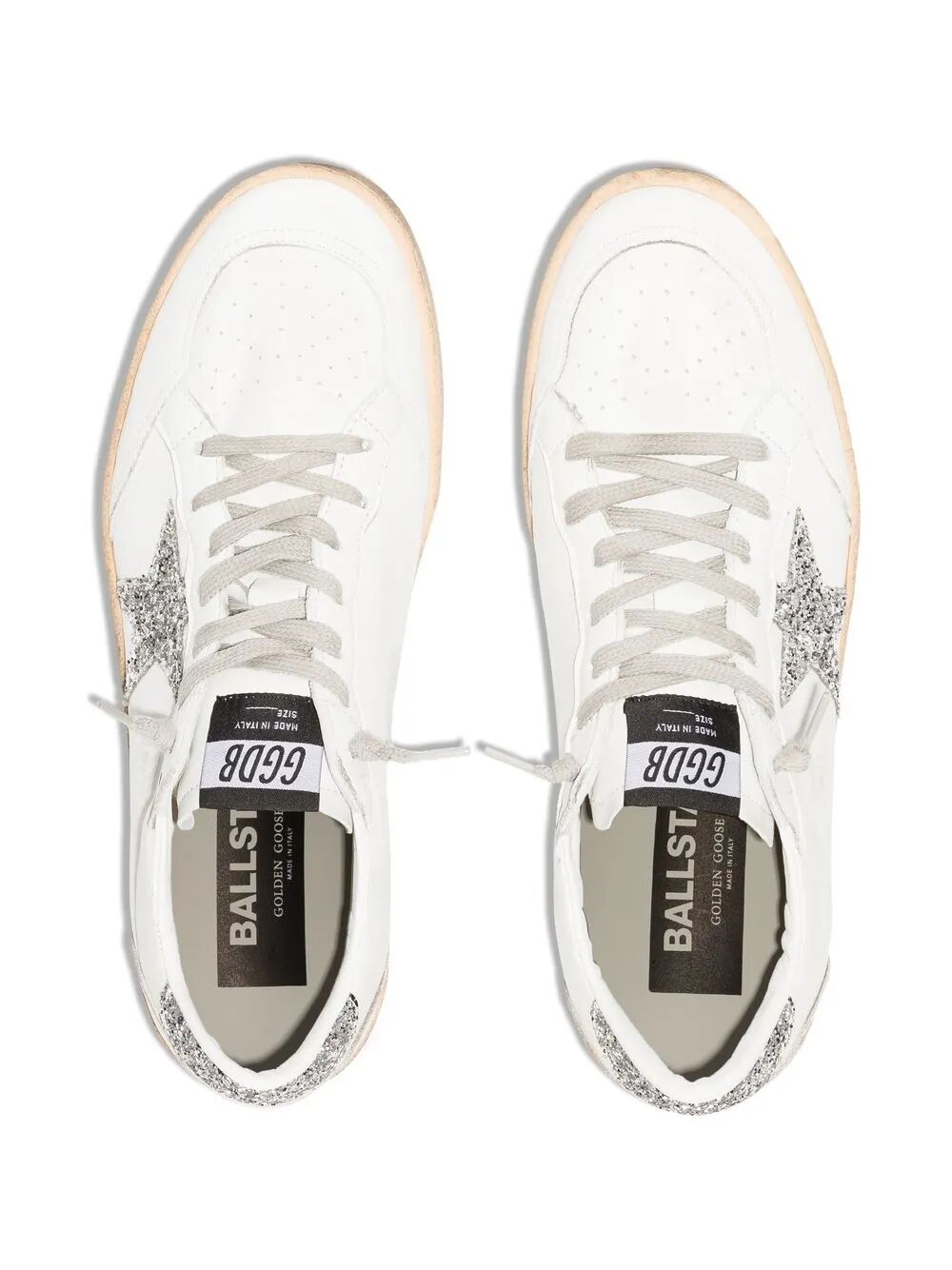 GOLDEN GOOSE Ballstar Nappa Upper and Spur Glitter Star and Heel Sneakers for Women